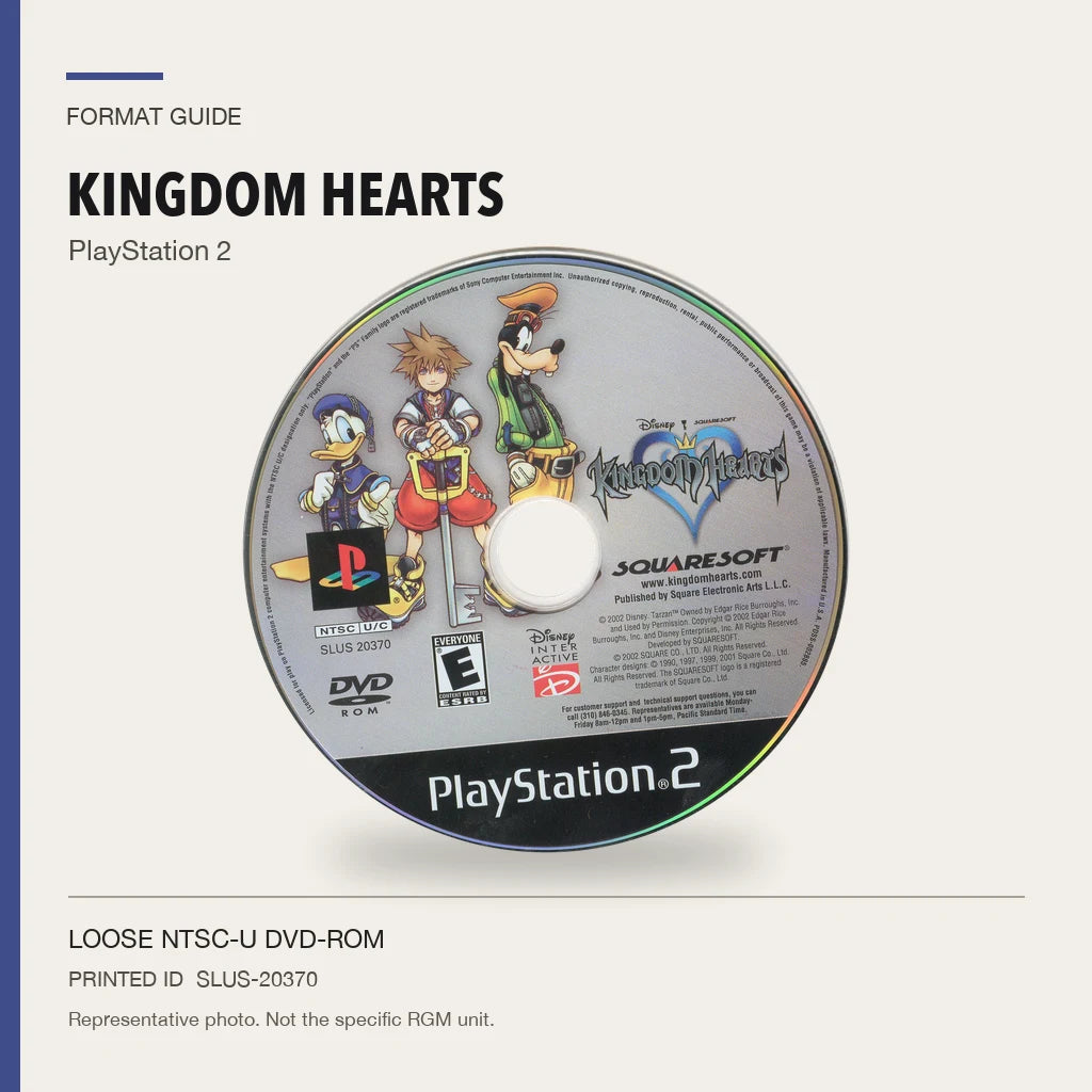 Representative Kingdom Hearts loose ntsc-u dvd-rom in a factual format guide, not the specific RGM unit
