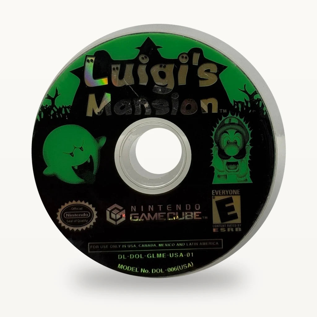 Representative Luigi's Mansion loose usa game disc on a clean white catalog background, not the specific RGM unit