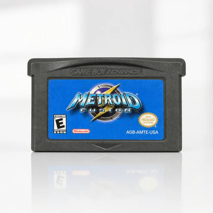 Representative Metroid Fusion for Game Boy Advance in a checker-light studio
