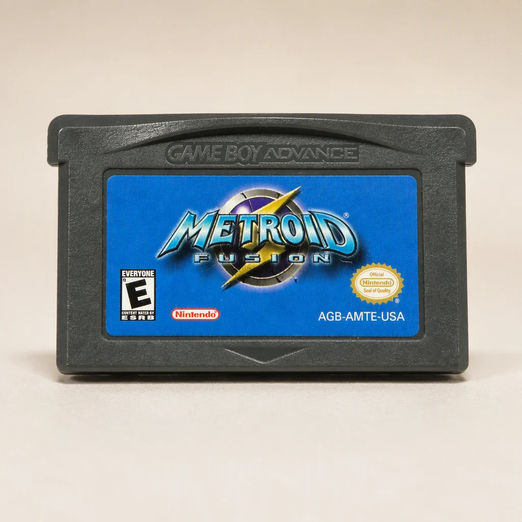 Representative Metroid Fusion for Game Boy Advance with the physical game format identified