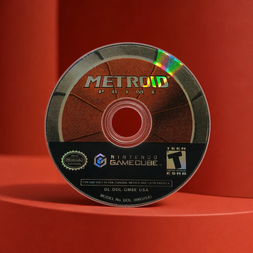 Representative Metroid Prime for GameCube in a red architectural studio