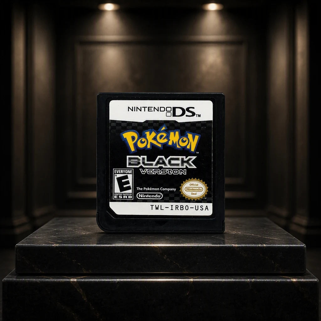 Representative Pokémon Black Version for Nintendo DS in a gallery display