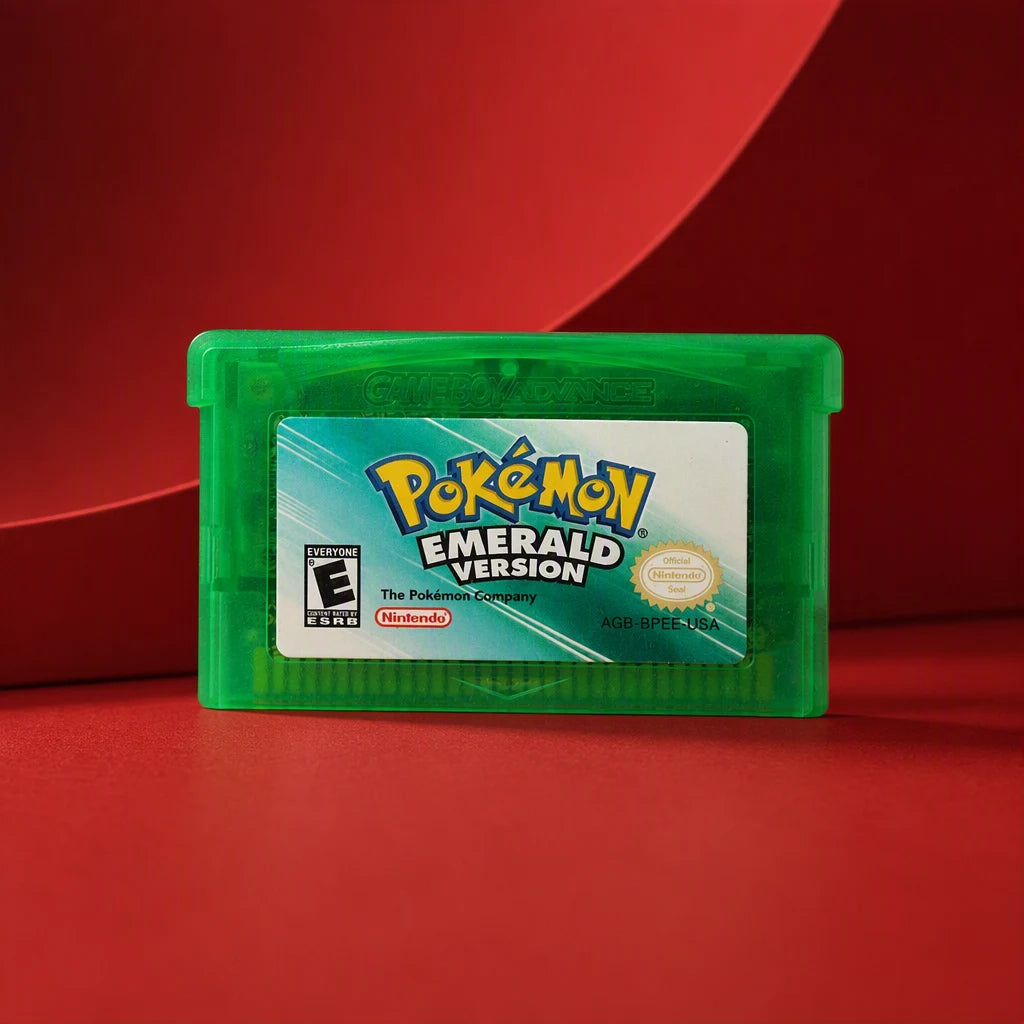 Representative Pokémon Emerald Version for Game Boy Advance in a red architectural studio