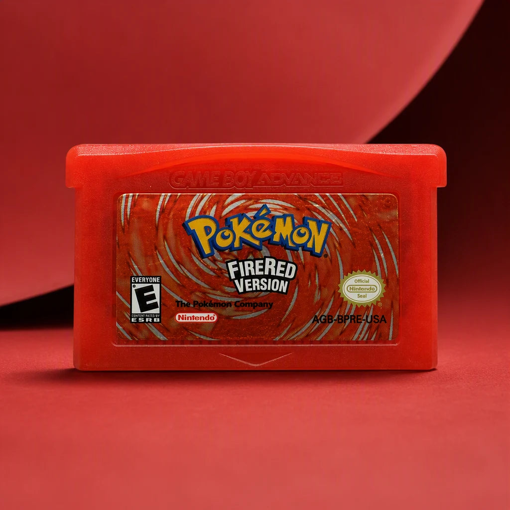 Representative Pokémon FireRed Version for Game Boy Advance in a red architectural studio