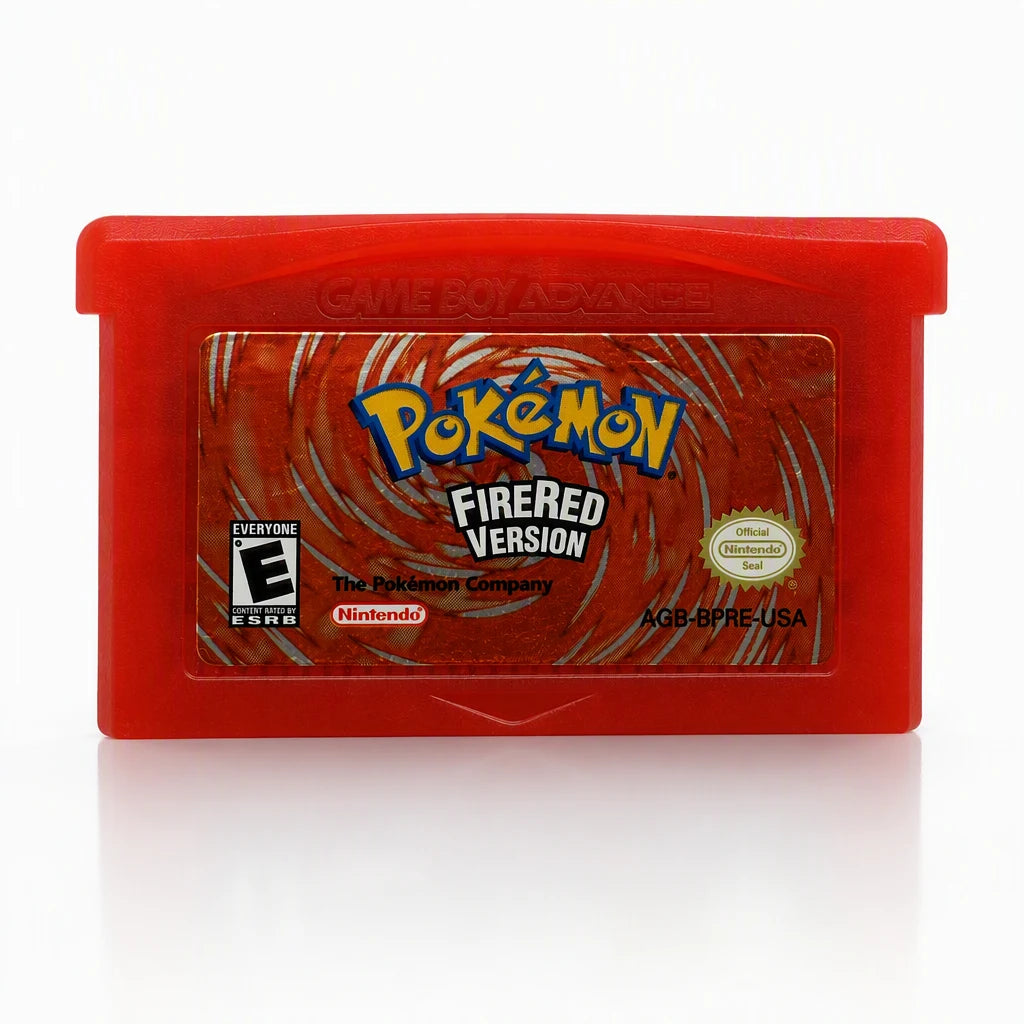 Representative Pokémon FireRed Version for Game Boy Advance in a checker-light studio