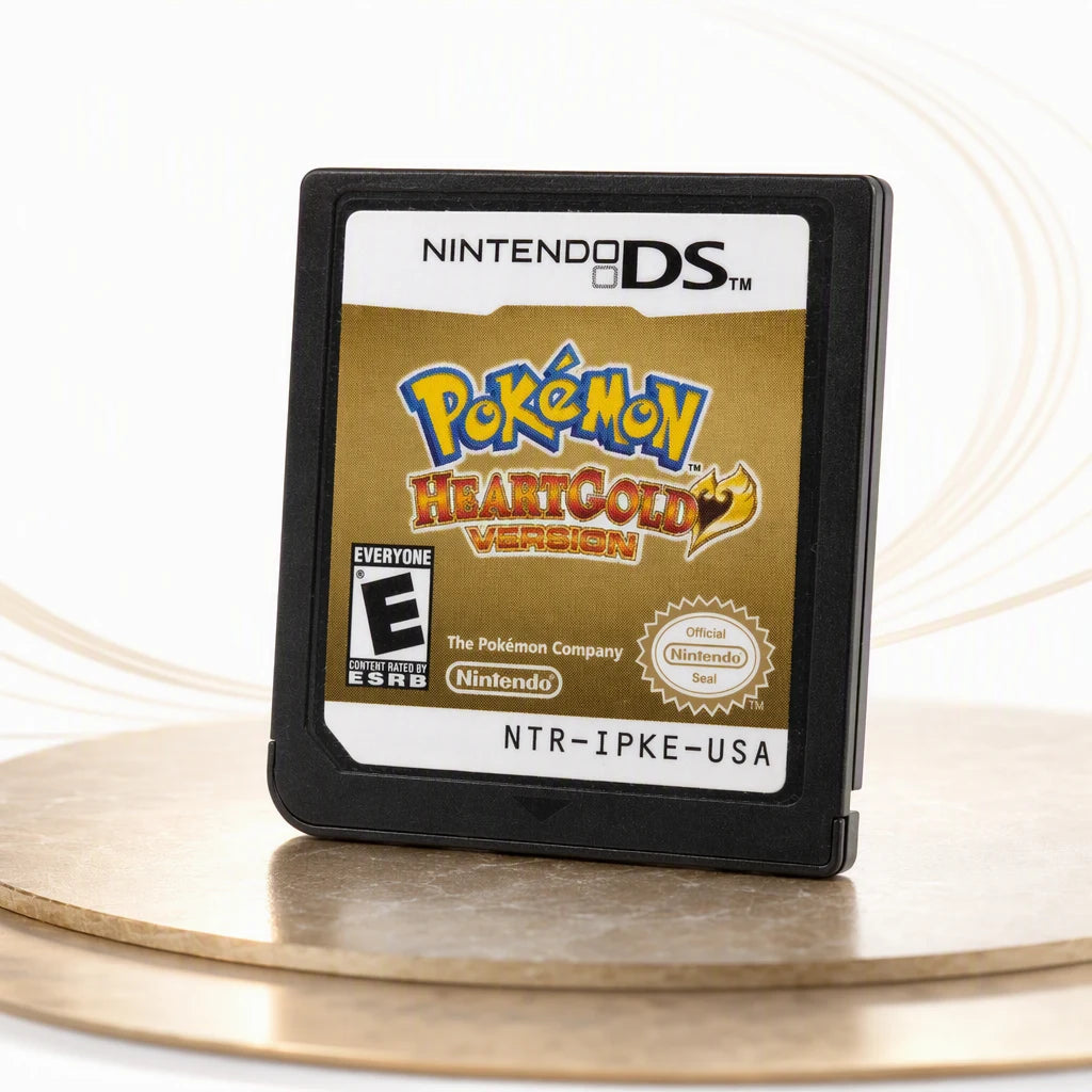 Representative Pokemon HeartGold Version one loose black North American Nintendo DS cartridge on a clean white catalog background, not the specific RGM unit