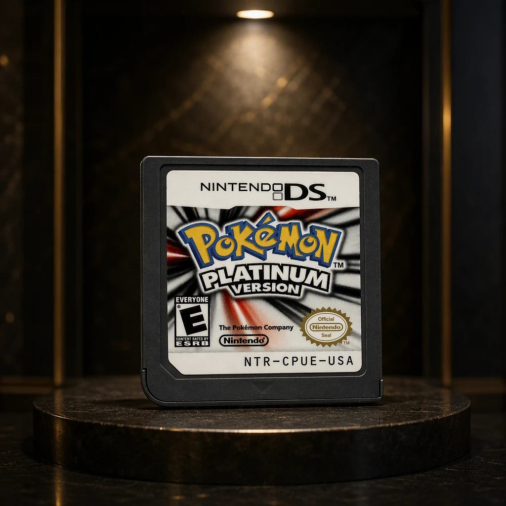 Representative Pokémon Platinum Version for Nintendo DS in a gallery display