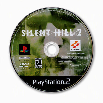 Representative Silent Hill 2 one loose black-label North American PlayStation 2 DVD disc on a clean white catalog background, not the specific RGM unit