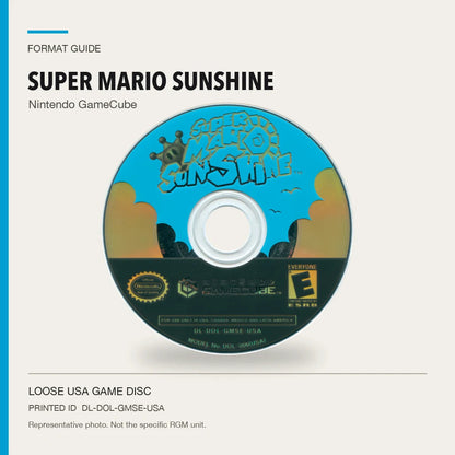 Representative Super Mario Sunshine loose usa game disc in a factual format guide, not the specific RGM unit