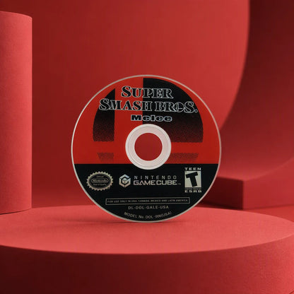 Representative Super Smash Bros. Melee for GameCube in a red architectural studio