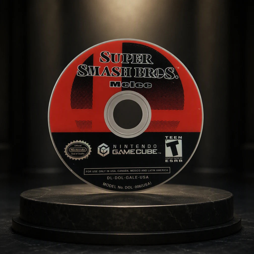 Representative Super Smash Bros. Melee for GameCube in a gallery display