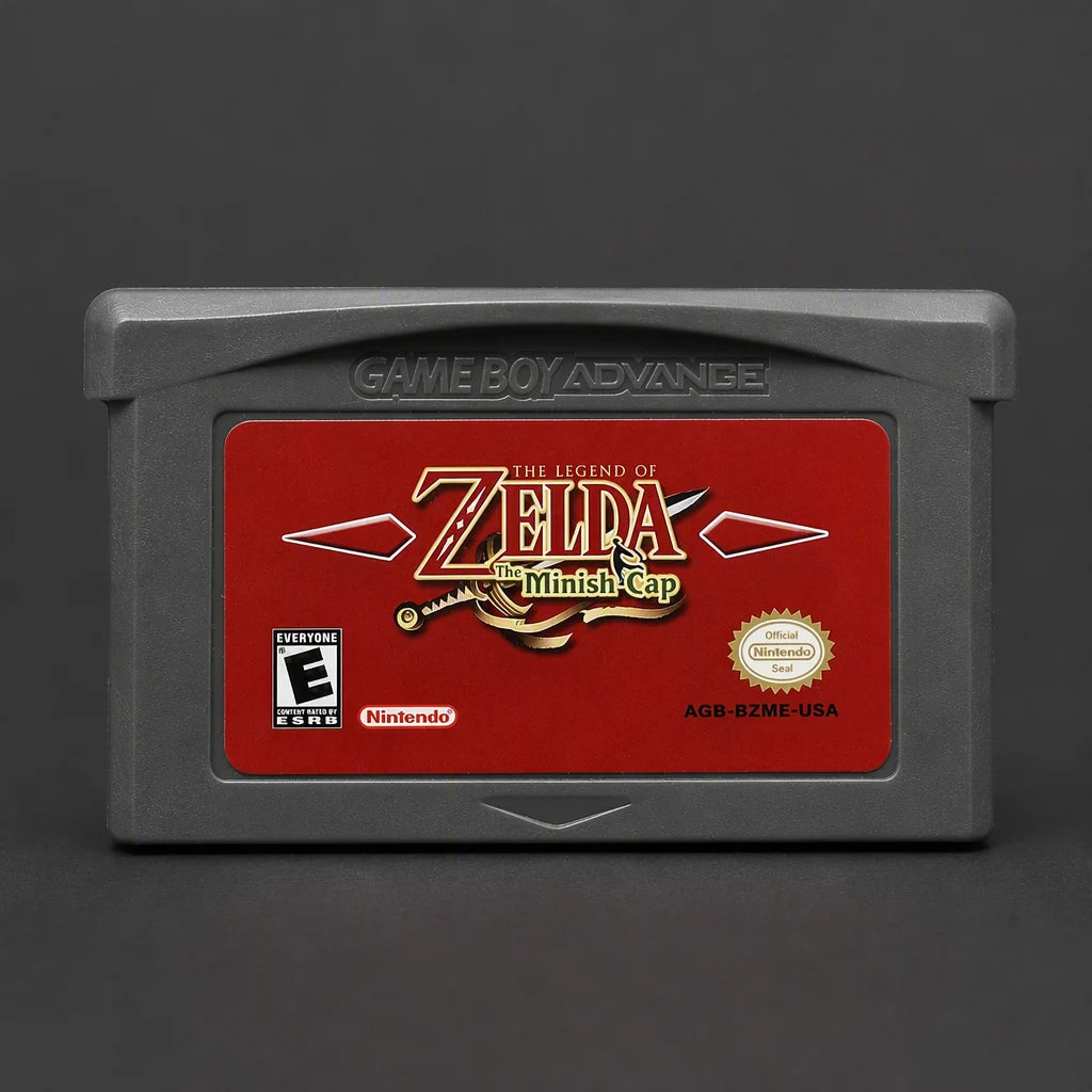 Representative The Legend of Zelda: The Minish Cap for Game Boy Advance with a close view of the printed label