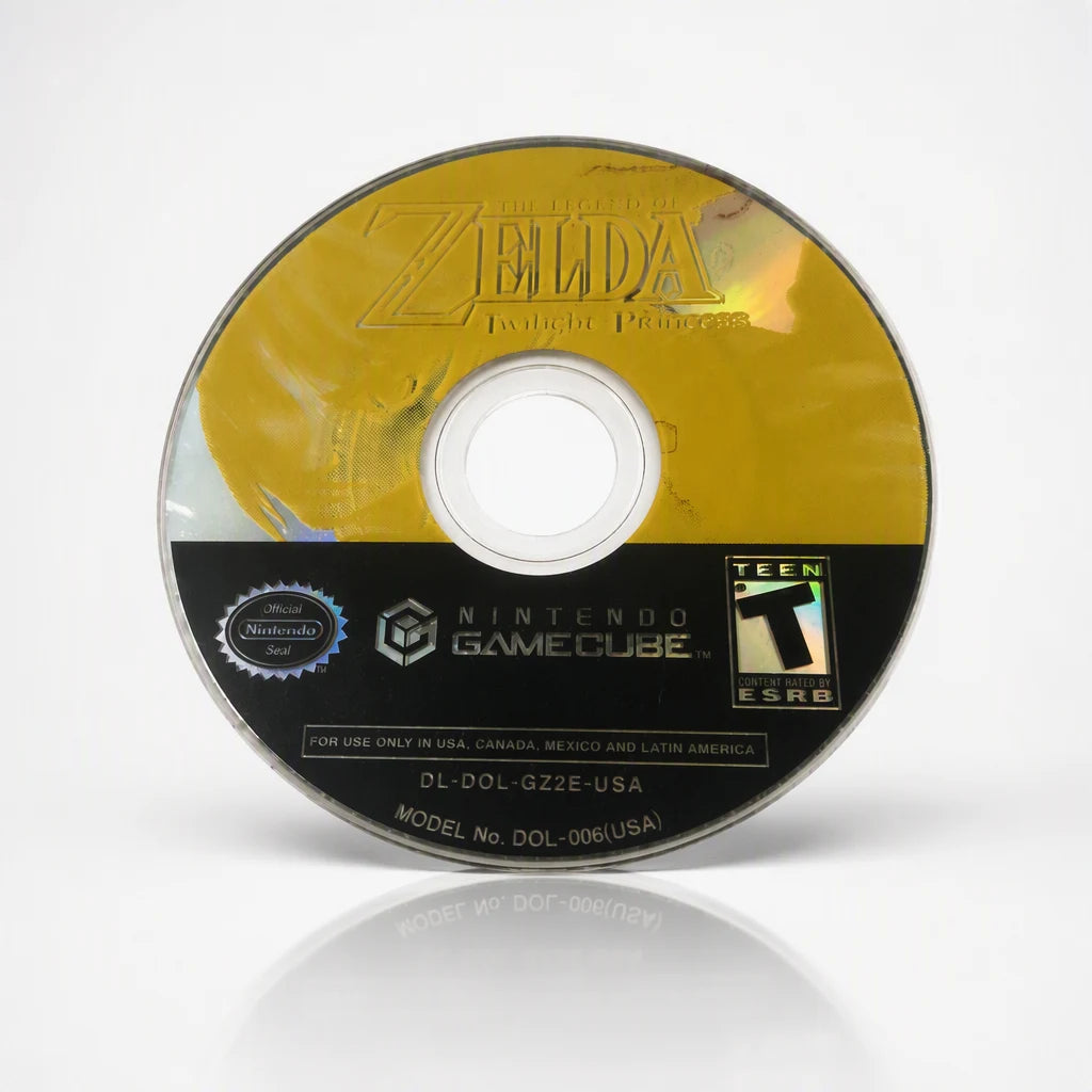 Representative The Legend of Zelda: Twilight Princess for GameCube in a checker-light studio