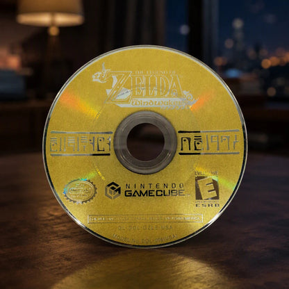 Representative The Legend of Zelda: The Wind Waker for GameCube in a softly lit retro room
