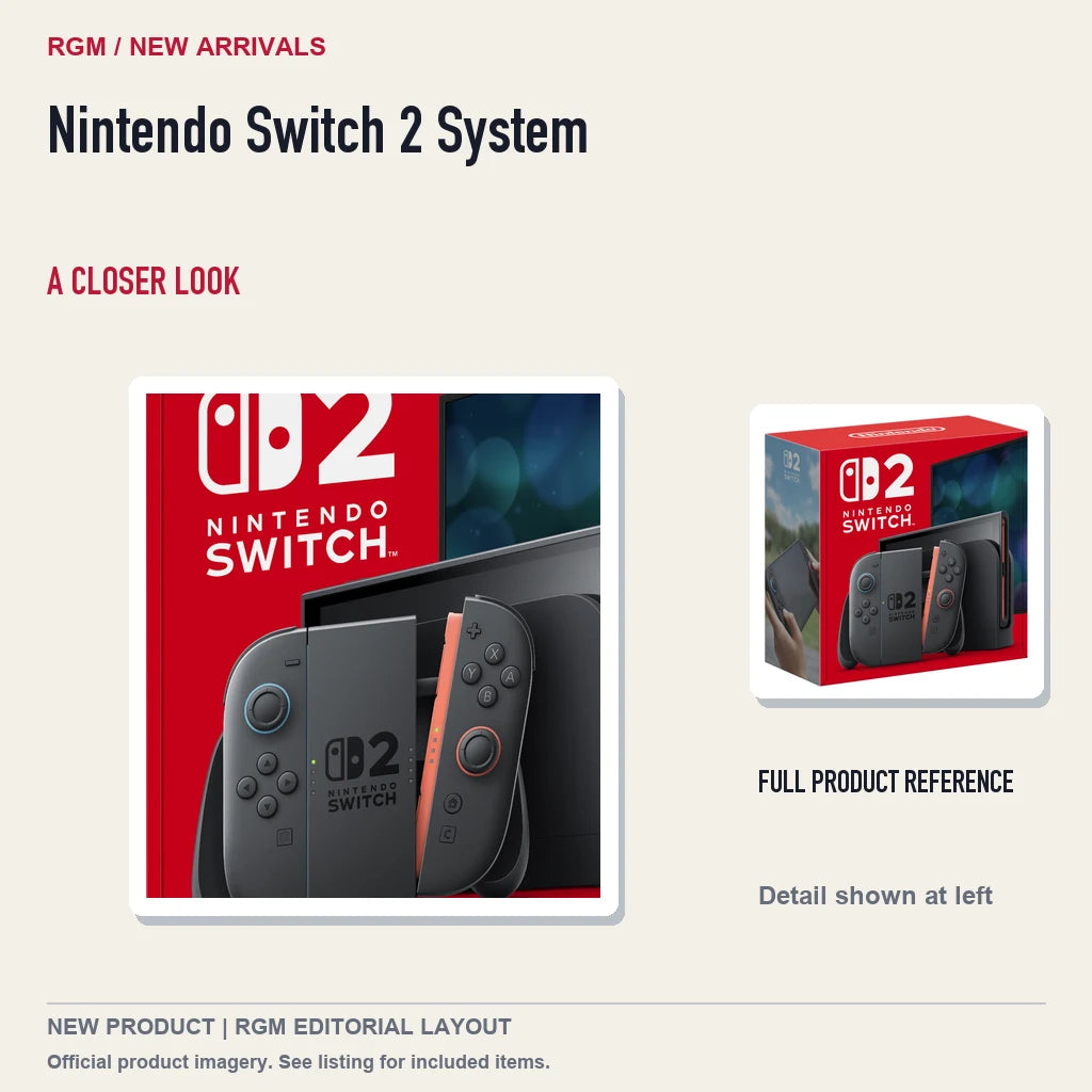 Nintendo Switch 2 System, full product reference with detail crop.