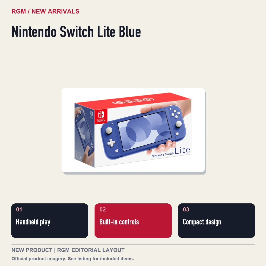 Nintendo Switch Lite Blue, three feature highlights.