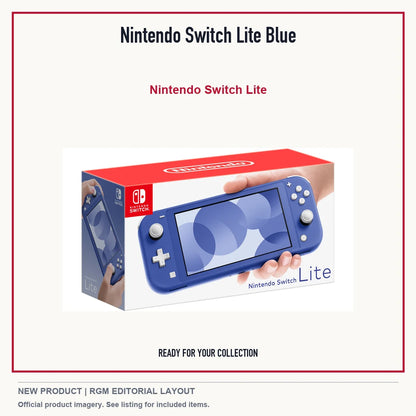 Nintendo Switch Lite Blue, minimal product presentation.