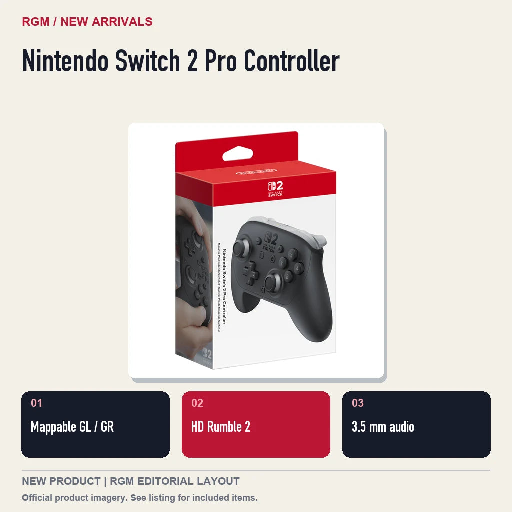 Nintendo Switch 2 Pro Controller, three feature highlights.
