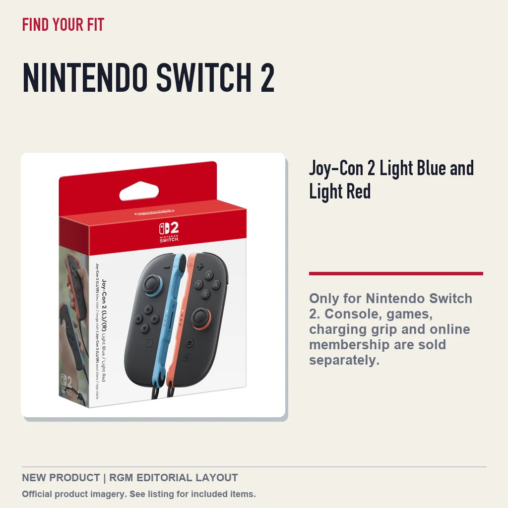 Joy-Con 2 Light Blue and Light Red, platform and compatibility guide.