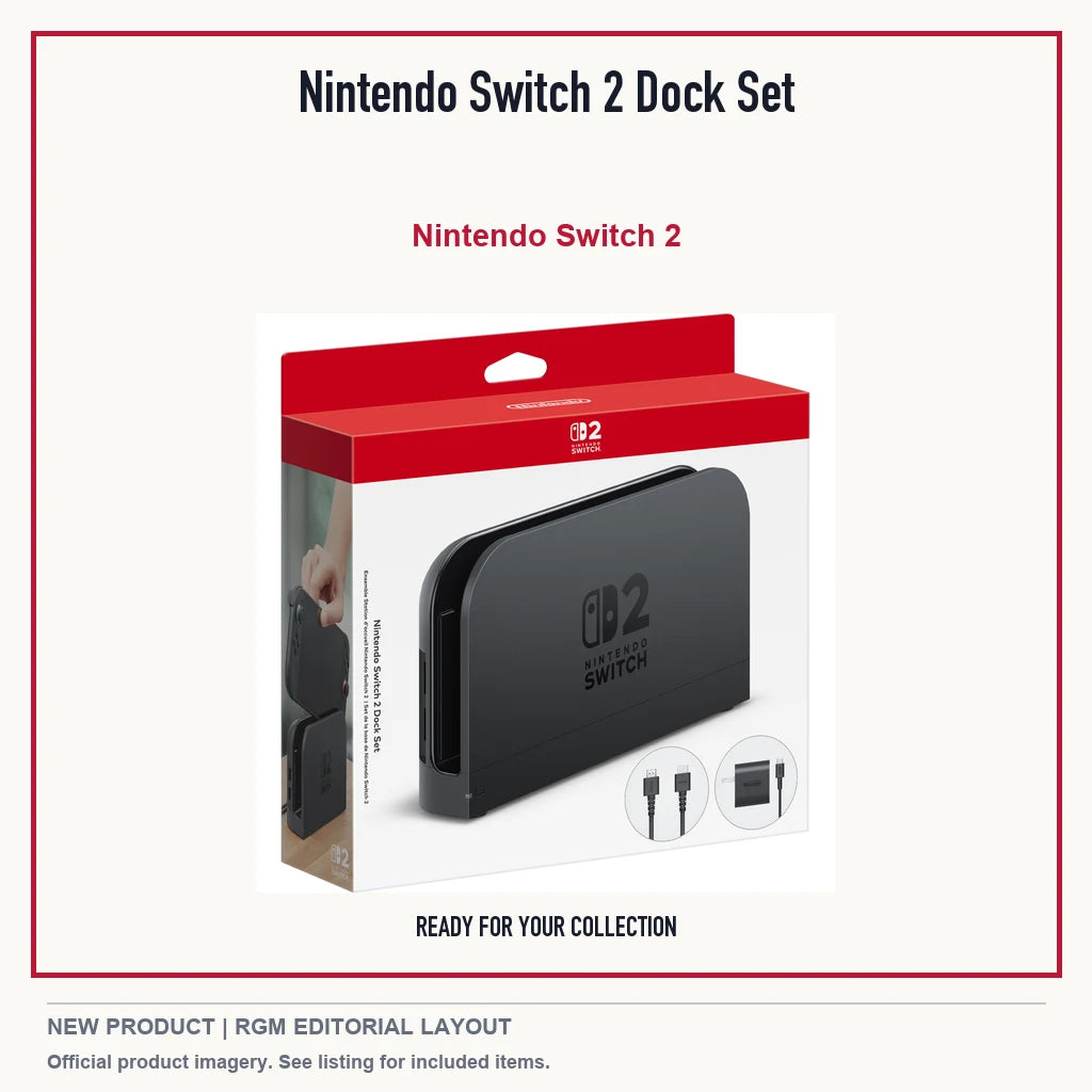 Nintendo Switch 2 Dock Set, minimal product presentation.