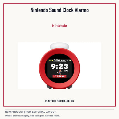 Nintendo Sound Clock Alarmo, minimal product presentation.
