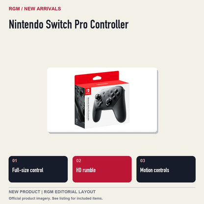Nintendo Switch Pro Controller, three feature highlights.