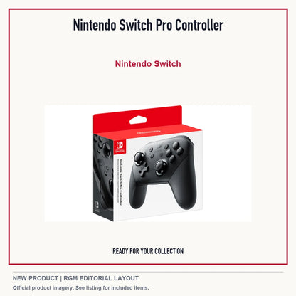 Nintendo Switch Pro Controller, minimal product presentation.