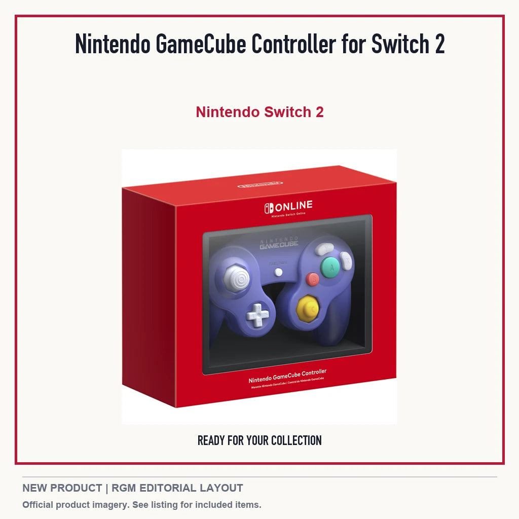 Nintendo GameCube Controller for Switch 2, minimal product presentation.