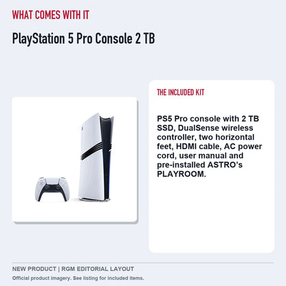 PlayStation 5 Pro Console 2 TB, included contents guide.