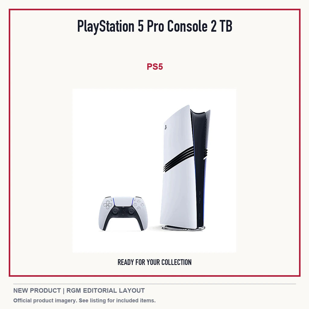 PlayStation 5 Pro Console 2 TB, minimal product presentation.