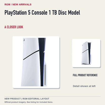 PlayStation 5 Console 1 TB Disc Model, full product reference with detail crop.