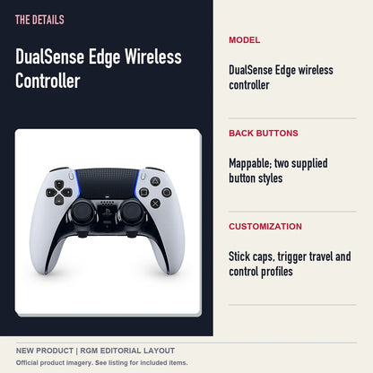 DualSense Edge Wireless Controller, specifications and product image.