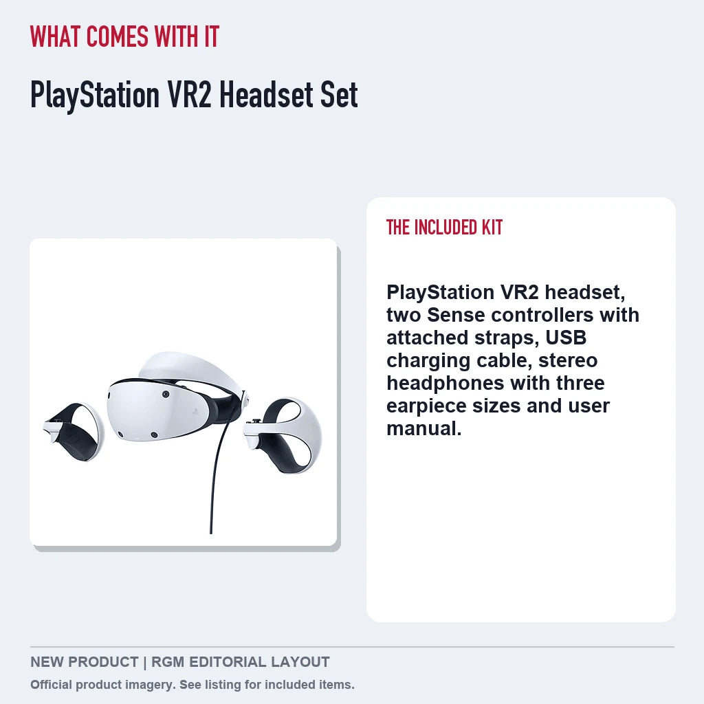 PlayStation VR2 Headset Set, included contents guide.