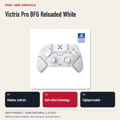 Victrix Pro BFG Reloaded White, three feature highlights.