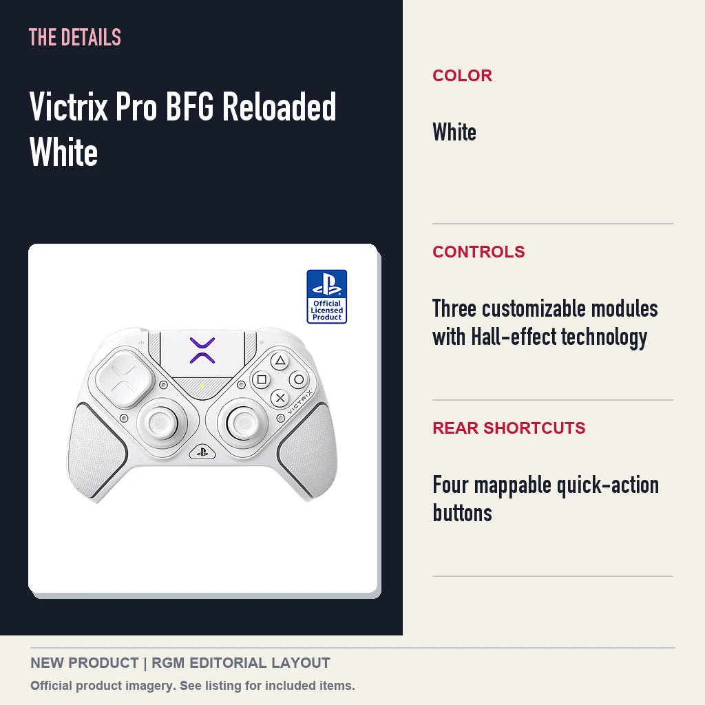 Victrix Pro BFG Reloaded White, specifications and product image.