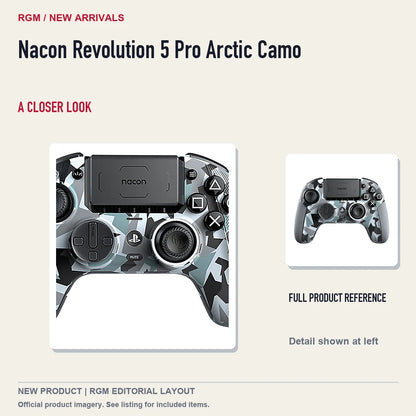 Nacon Revolution 5 Pro Arctic Camo, full product reference with detail crop.