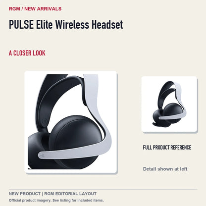 PULSE Elite Wireless Headset, full product reference with detail crop.