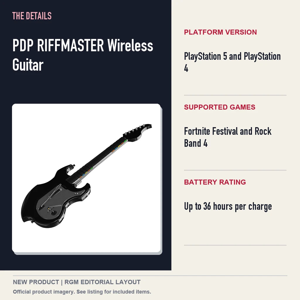 PDP RIFFMASTER Wireless Guitar, specifications and product image.