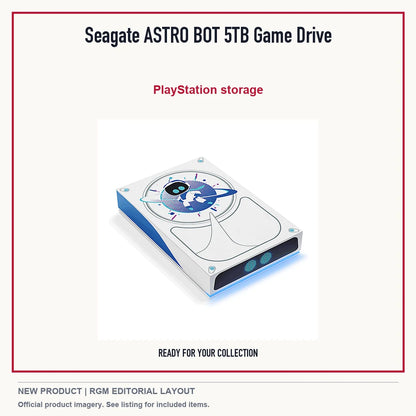 Seagate ASTRO BOT 5TB Game Drive, minimal product presentation.