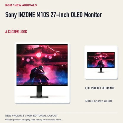 Sony INZONE M10S 27-inch OLED Monitor, full product reference with detail crop.