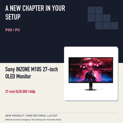 Sony INZONE M10S 27-inch OLED Monitor, editorial gaming setup layout.