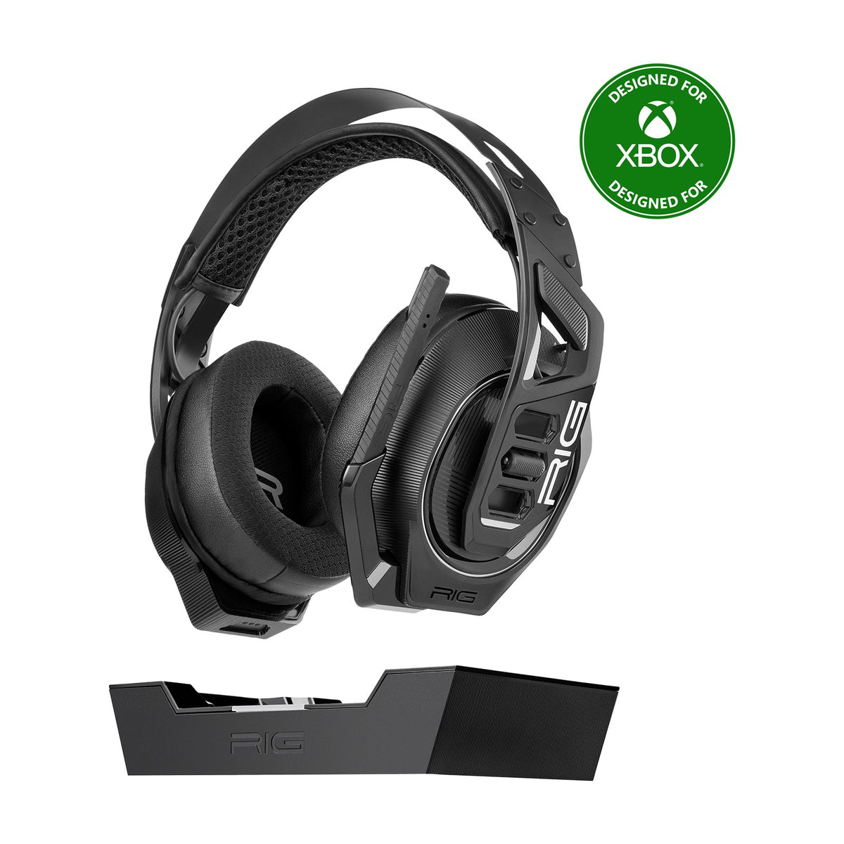 RIG 900 MAX HX Dual Wireless Gaming Headset and Base Station for Xbox, front view on a white background