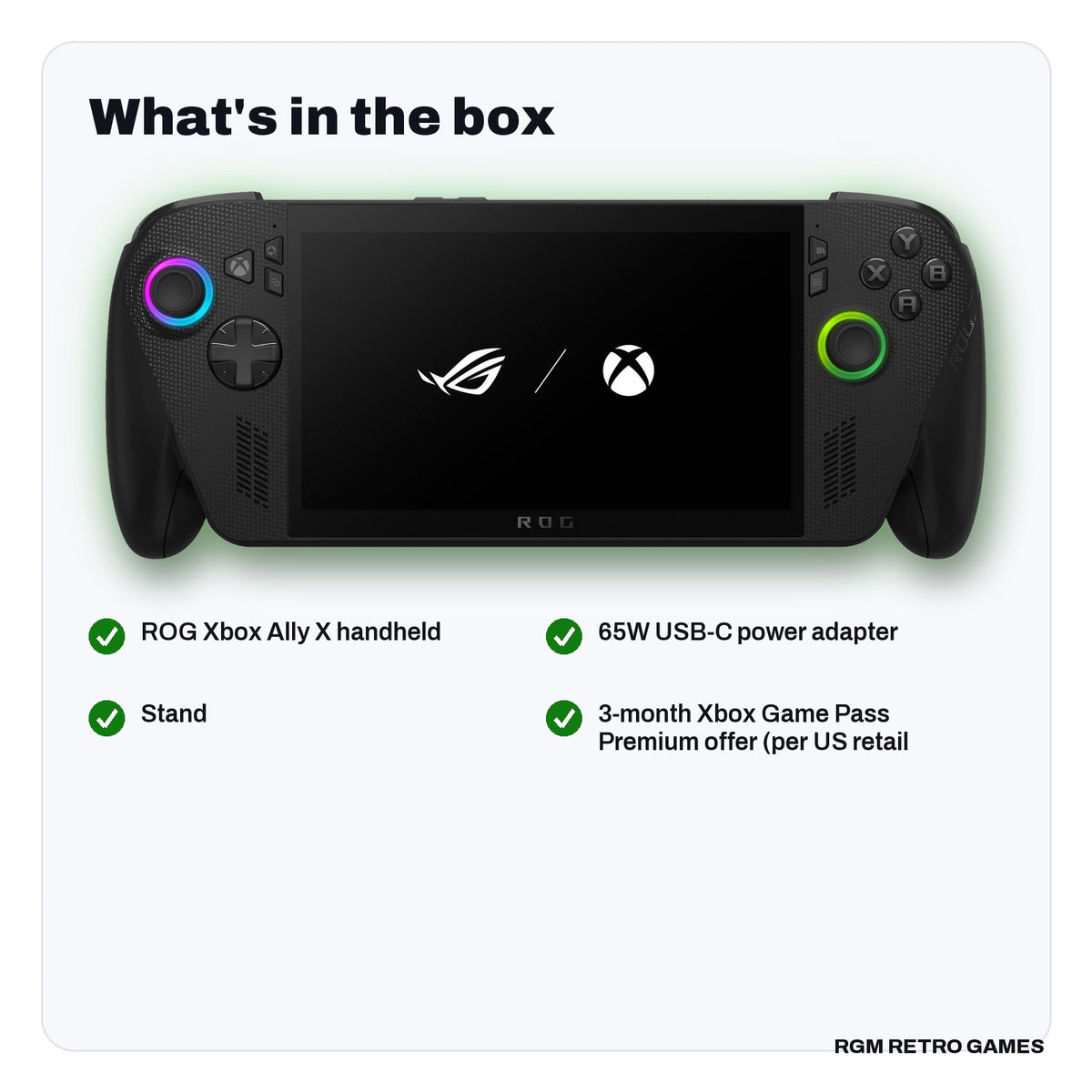 What's in the box with the ROG Xbox Ally X (2025) Gaming Handheld - AMD Ryzen AI Z2 Extreme, 24GB RAM, 1TB SSD