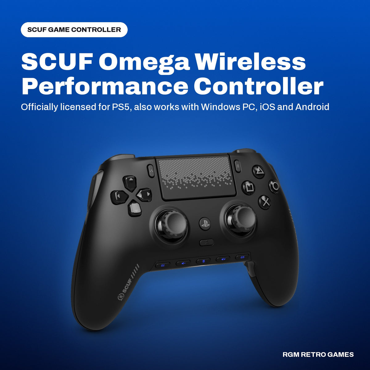 SCUF Omega Wireless Performance Controller for PS5 & PC (Black) in a SCUF color scene