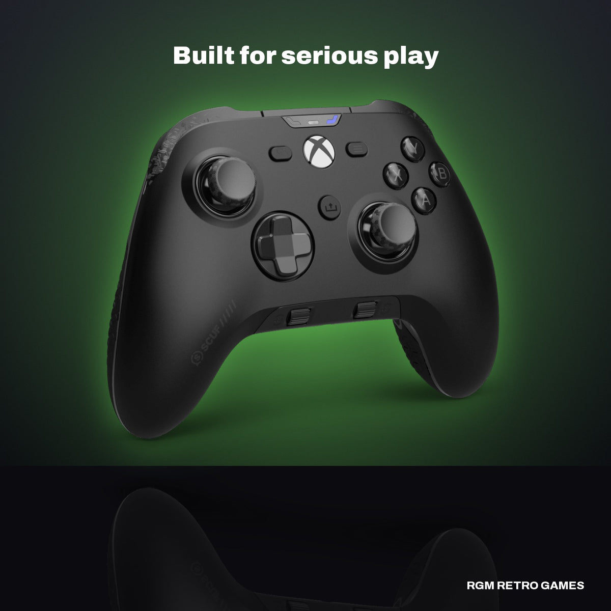 SCUF Valor Pro Wireless Performance Controller for Xbox Series X|S, Xbox One and PC (Black) in a dark studio setting