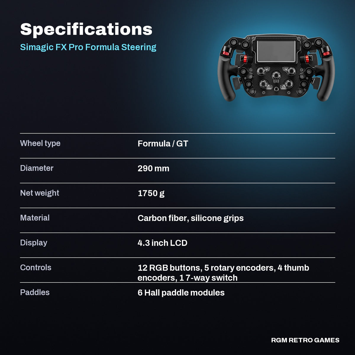 Simagic FX Pro Formula Steering Wheel specifications