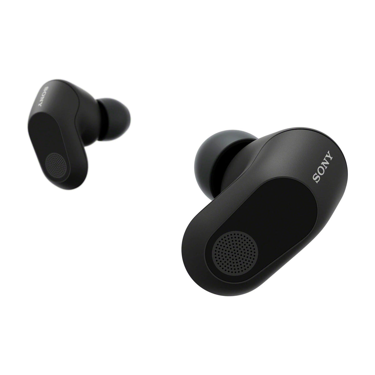 Sony INZONE Buds Truly Wireless Noise Canceling Gaming Earbuds - Black, front view on a white background
