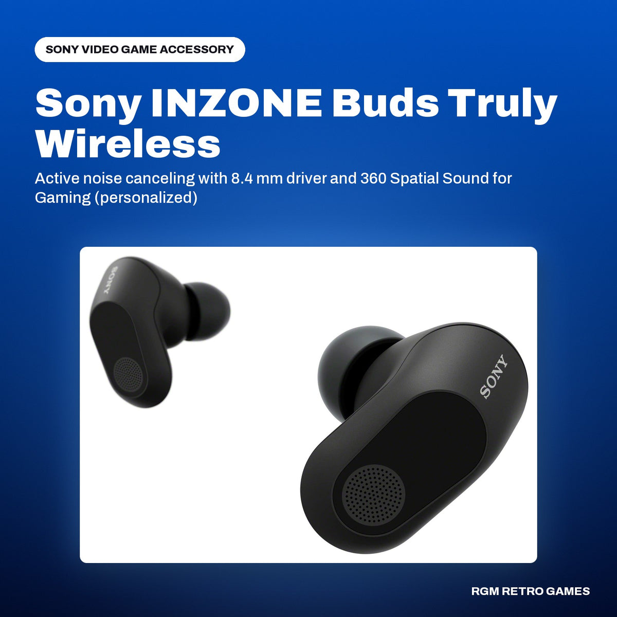 Sony INZONE Buds Truly Wireless Noise Canceling Gaming Earbuds - Black in a Sony color scene