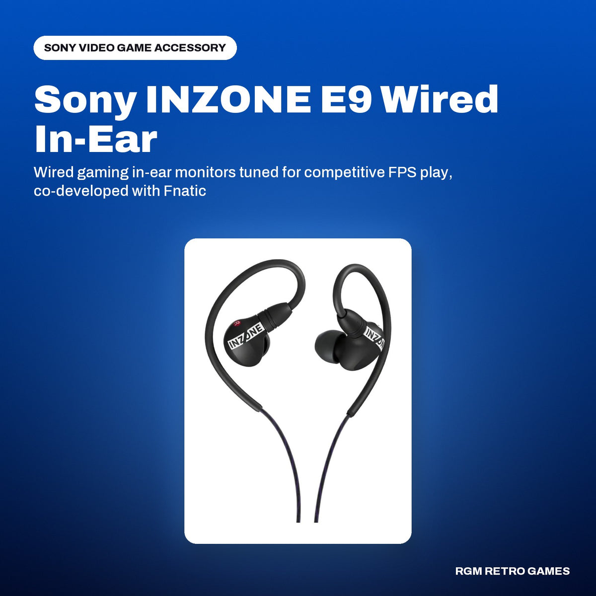 Sony INZONE E9 Wired In-Ear Monitor for Gaming - Black in a Sony color scene