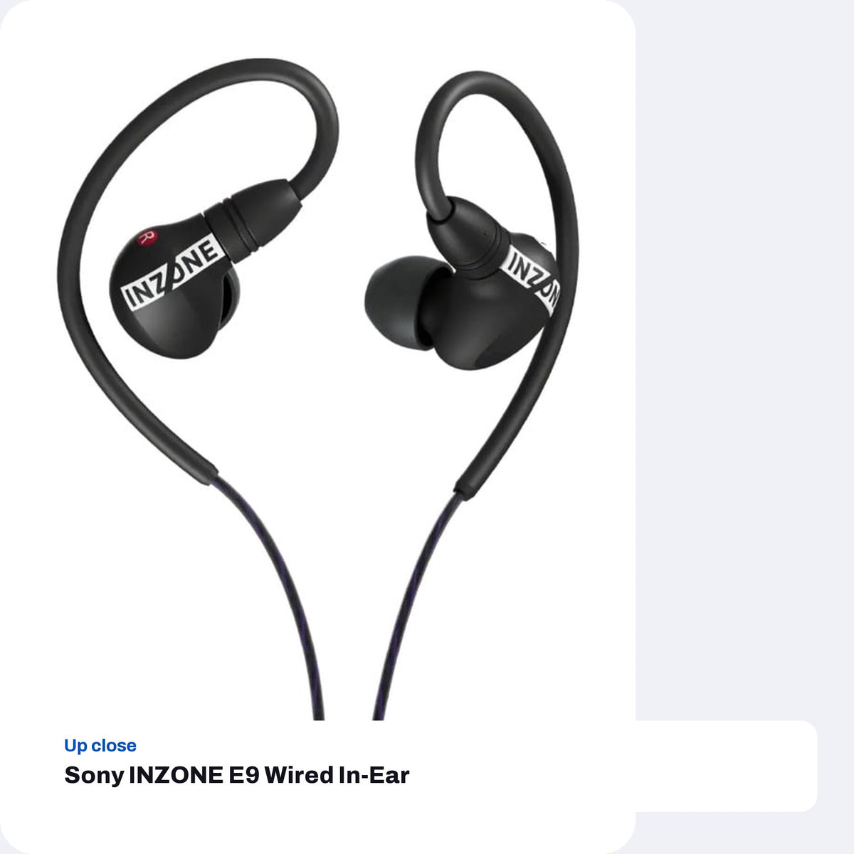 Sony INZONE E9 Wired In-Ear Monitor for Gaming - Black, close-up detail